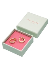 Ted Baker Gold Tone SEENITA: Crystal Small Hoop Earrings - Image 7 of 9