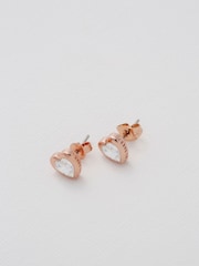 Ted Baker Rose Gold Tone HAN: Crystal Heart Earrings - Image 1 of 16