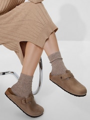 Коричневый Tabacco - кожаные сабо Birkenstock Boston - Image 1 of 5