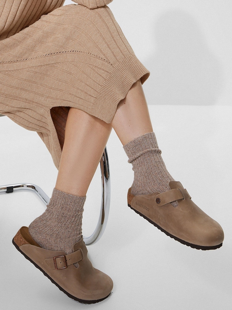 Коричневый Tabacco - кожаные сабо Birkenstock Boston - Image 1 of 5