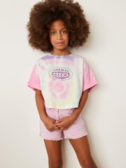 Pink/Purple Boxy Tie Dye Cosmic T-Shirt (3-16yrs) - Image 1 of 6