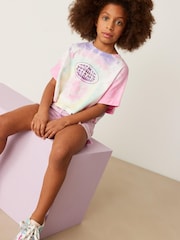 Pink/Purple Boxy Tie Dye Cosmic T-Shirt (3-16yrs) - Image 2 of 6