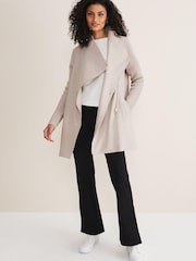 Phase Eight Natural Byanca Zip Knit Coat - Image 2 of 6