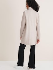 Phase Eight Natural Byanca Zip Knit Coat - Image 3 of 6