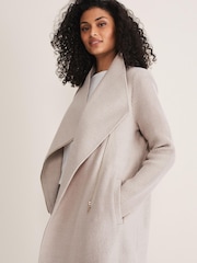 Phase Eight Natural Byanca Zip Knit Coat - Image 4 of 6