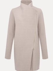 Phase Eight Natural Byanca Zip Knit Coat - Image 6 of 6
