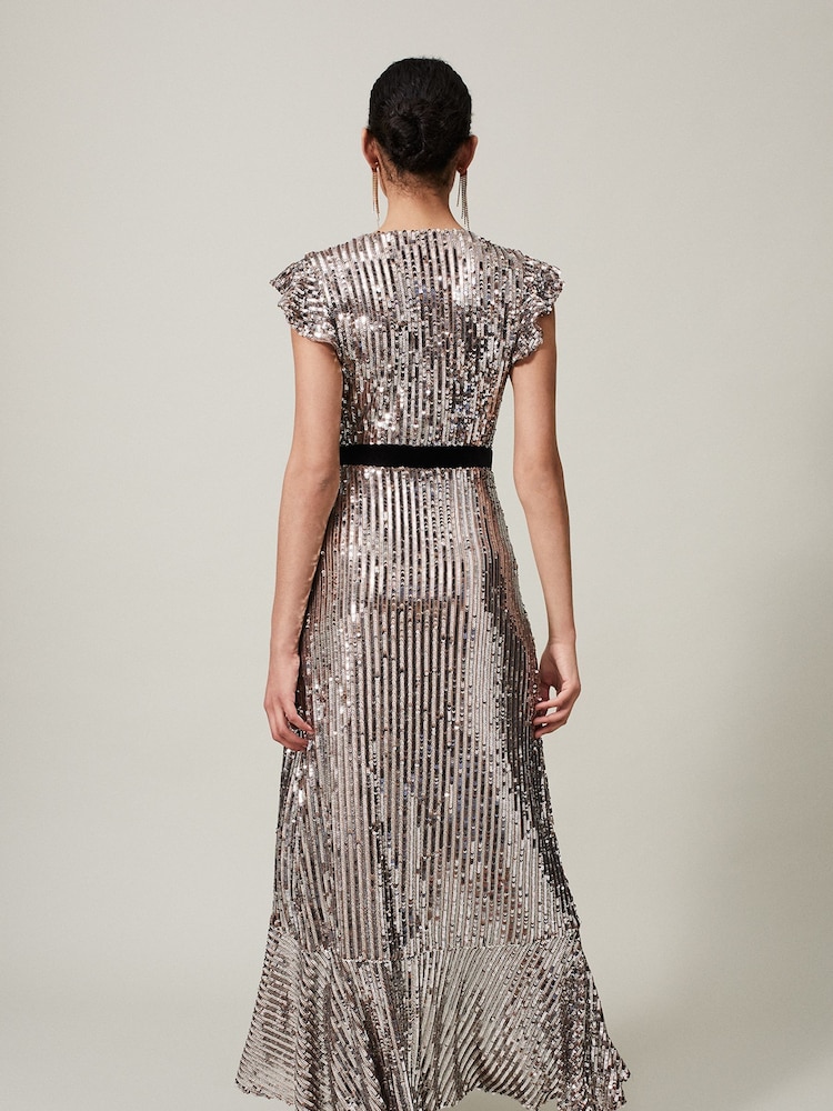 Phase Eight Metallic Enja Sequin Maxi Dress - Image 2 of 7
