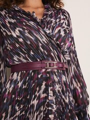 Phase Eight Natural Multi Eloise Animal Pleated Dress - Image 6 of 7
