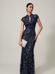 Phase Eight Sofia Embroidered Black Sequin Dress - Image 1 of 7