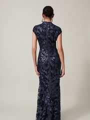 Phase Eight Sofia Embroidered Black Sequin Dress - Image 2 of 7