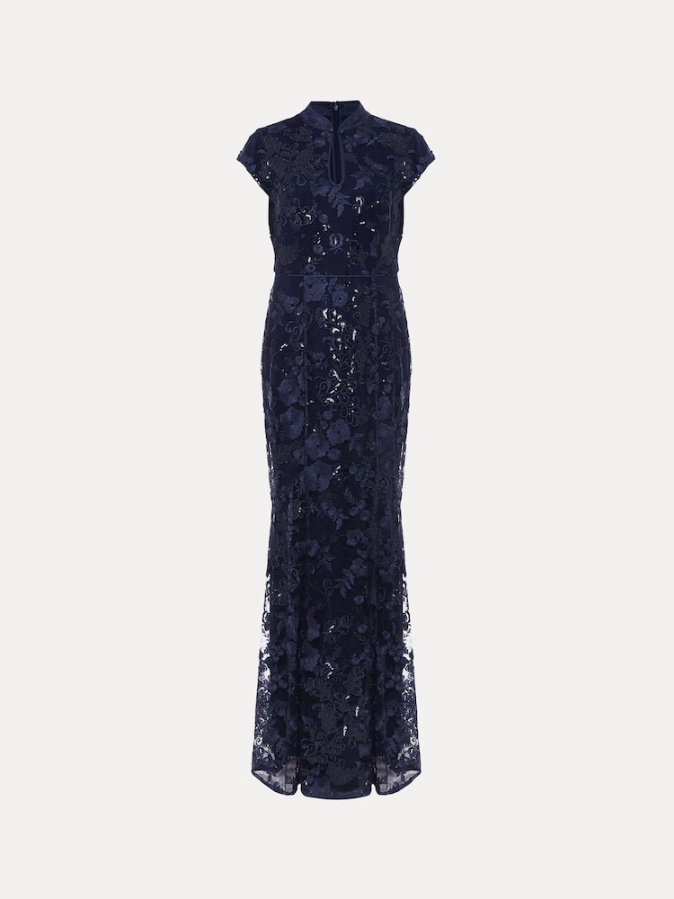 Phase Eight Sofia Embroidered Black Sequin Dress - Image 7 of 7