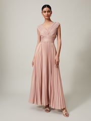 Phase Eight Cream Pink Nelly Pleat Dress - Image 1 of 8
