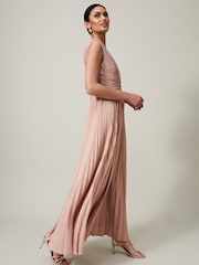 Phase Eight Cream Pink Nelly Pleat Dress - Image 3 of 8
