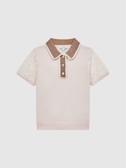 Reiss Pink Eliza 4-9 yrs Lace Back Polo - Image 2 of 6