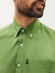 Green Slim Fit Short Sleeve Easy Iron Button Down Oxford Shirt - Image 4 of 7