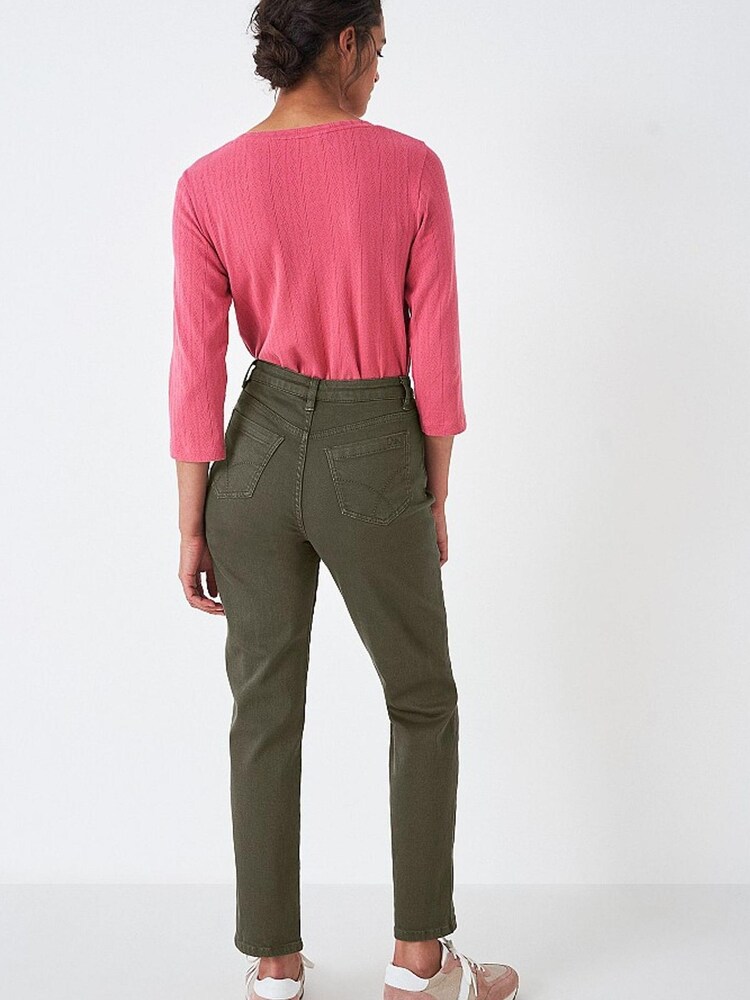 Crew Clothing Company Khaki Brompton Twill Trousers - Image 2 of 4