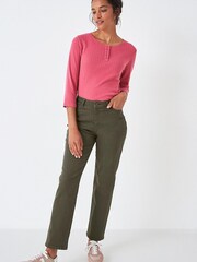 Crew Clothing Company Khaki Brompton Twill Trousers - Image 3 of 4