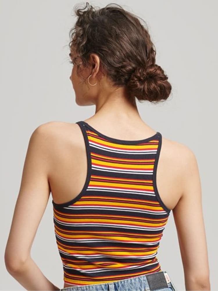 Superdry Blue Vintage Cali Stripe Vest - Image 2 of 4