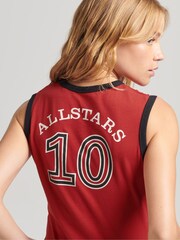 Superdry Red 100% Cotton Ringspun Allstars CG Vintage Re-Issue Vest Top - Image 4 of 4