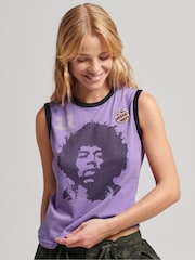Superdry Purple 100% Cotton Ringspun Allstars JH Vintage Re-issue Vest Top - Image 1 of 4