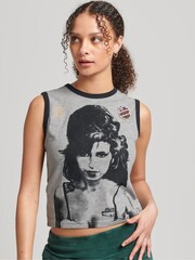 Superdry Grey 100% Cotton Ringspun Allstars Vintage Re-Issue Vest Top - Image 1 of 4