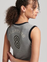 Superdry Grey 100% Cotton Ringspun Allstars Vintage Re-Issue Vest Top - Image 2 of 4
