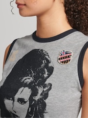 Superdry Grey 100% Cotton Ringspun Allstars Vintage Re-Issue Vest Top - Image 3 of 4