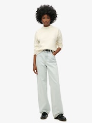 Superdry Blue Cotton Vintage Wide Leg Jeans - Image 1 of 5