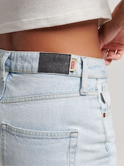 Superdry Blue Cotton Vintage Wide Leg Jeans - Image 3 of 5