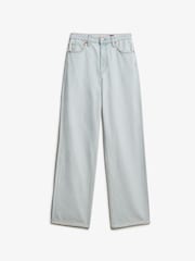 Superdry Blue Cotton Vintage Wide Leg Jeans - Image 4 of 5