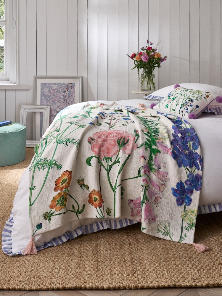 Lucy Tiffney Foxglove Printed Throw - Image 1 of 3