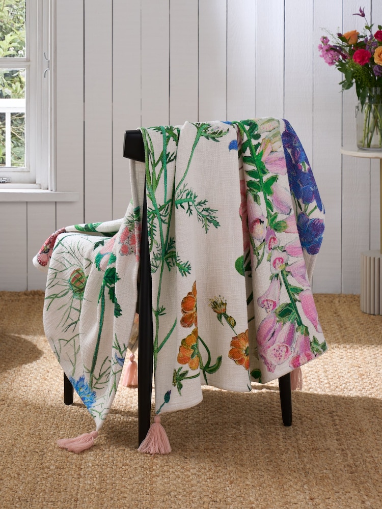 Lucy Tiffney Foxglove Printed Throw - Image 2 of 3