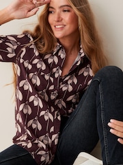 Scion Berry Red Print Long Sleeve Utility Shirt - Image 1 of 5