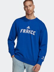 adidas Blue FIFA World Cup 2022™ France Crew 100% Cotton Sweatshirt - Image 1 of 7