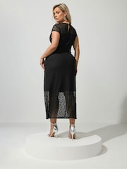 Yours Curve Black London Sleeveless Lace Dress - Image 3 of 6