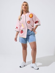 Yours Curve Pink Limited Fruit Crochet Shirt - Image 4 of 6