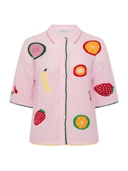 Yours Curve Pink Limited Fruit Crochet Shirt - Image 6 of 6