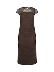 Yours Curve Brown London Sleeveless Lace Dress - Image 5 of 6
