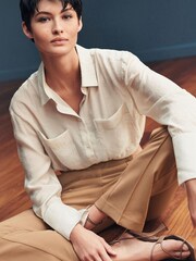 Neutral Sheer Longline Shirt - Image 1 of 5