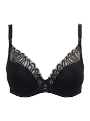 Pour Moi Black Push Up Olivia Embroidery Bra - Image 3 of 4