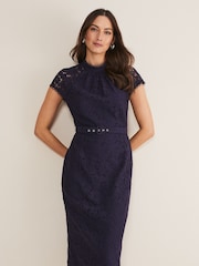 Phase Eight Blue Aurora Lace Dress - Image 1 of 6