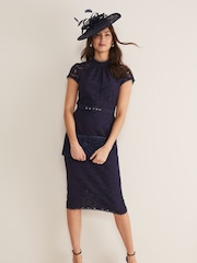 Phase Eight Blue Aurora Lace Dress - Image 3 of 6