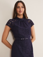 Phase Eight Blue Aurora Lace Dress - Image 4 of 6