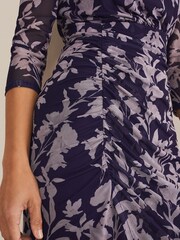 Phase Eight Cream Vera Floral Mesh Dress - Image 5 of 6