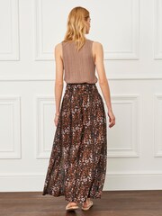 Animal Print Cotton Midi Skirt - Image 1 of 5