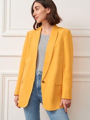 Yellow Relaxed Fit Single Breasted Blazer - Image 1 of 5