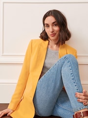 Yellow Relaxed Fit Single Breasted Blazer - Image 2 of 5