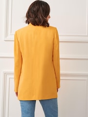 Yellow Relaxed Fit Single Breasted Blazer - Image 3 of 5