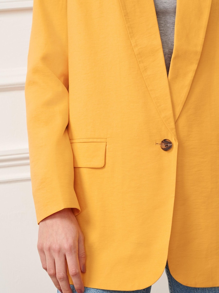 Yellow Relaxed Fit Single Breasted Blazer - Image 4 of 5