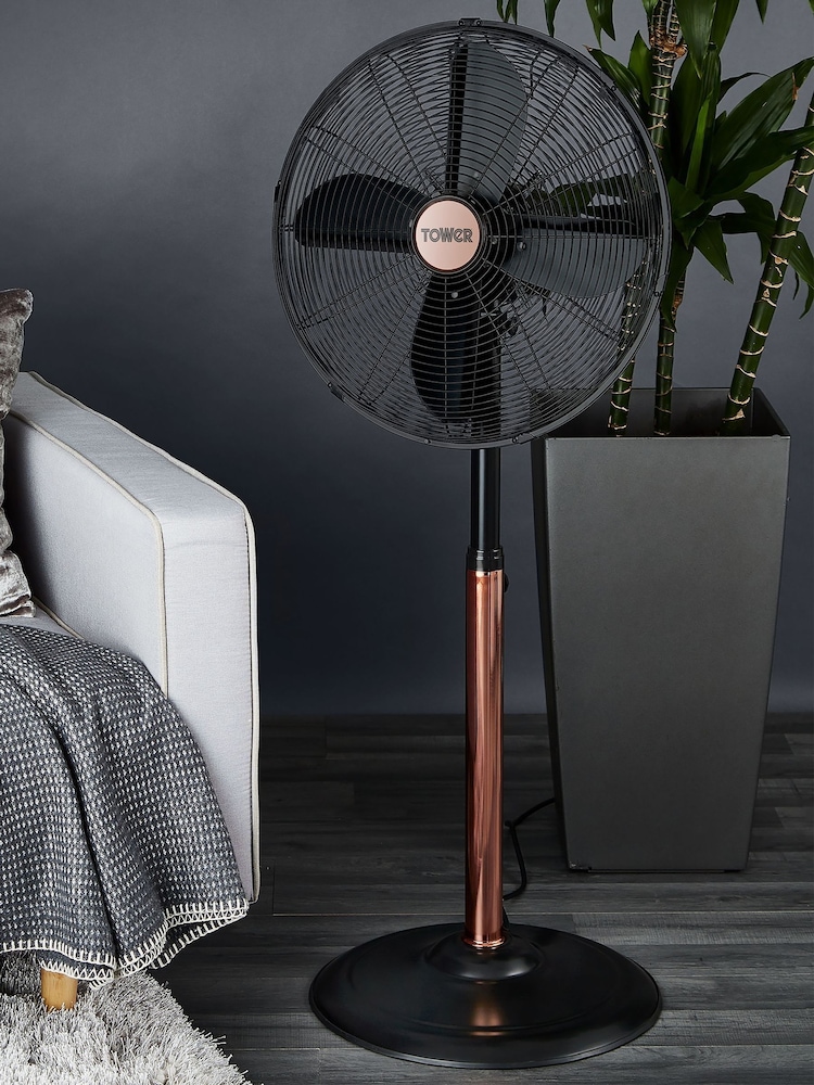 Tower Copper/Black 16 Inch Pedestal Fan - Image 1 of 8